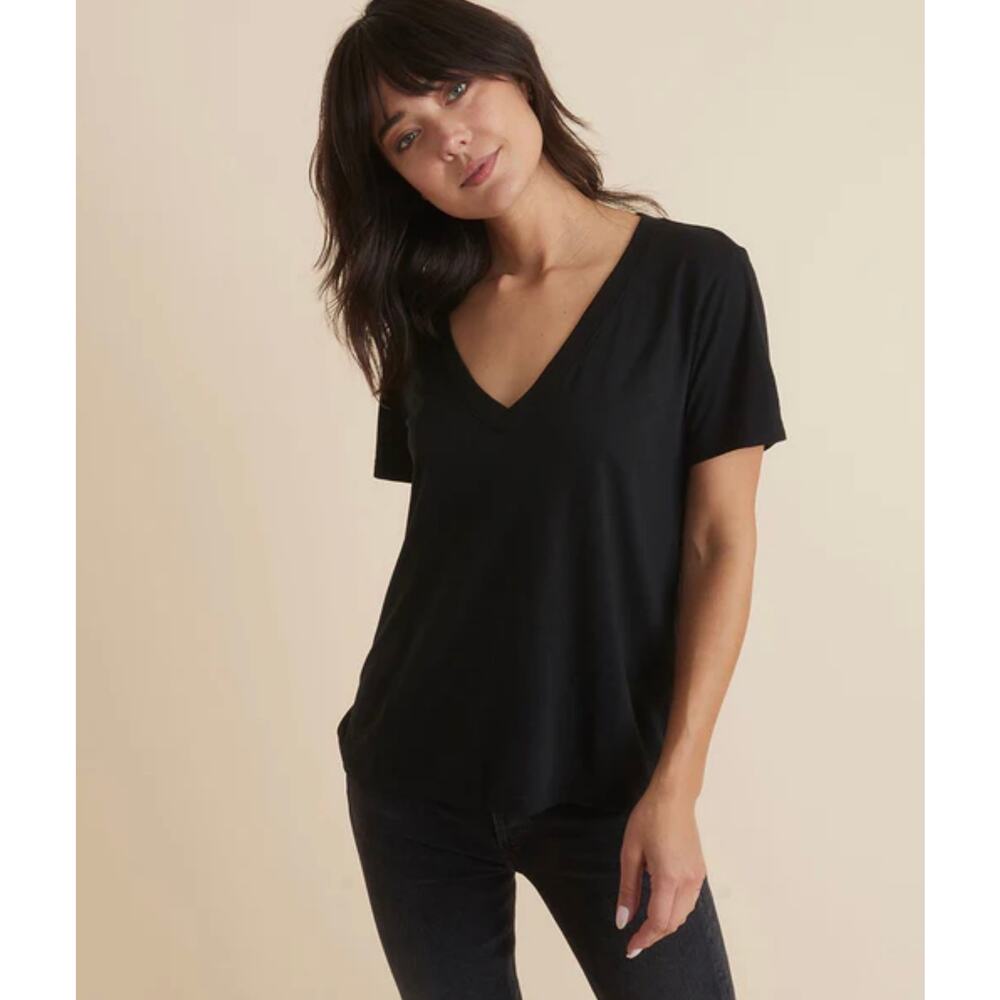 Marine Layer Vneck Basic Black Tshirt Women's Size XL